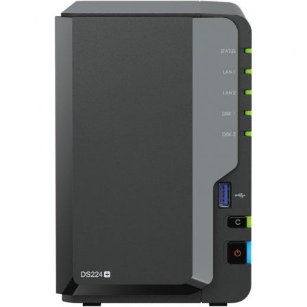 Synology DS224+ NAS de 2 Bahías Negro